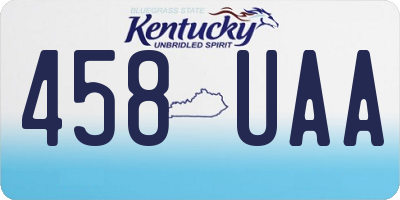 KY license plate 458UAA