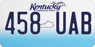 KY license plate 458UAB