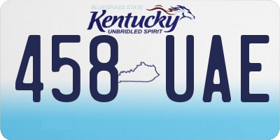 KY license plate 458UAE