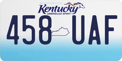 KY license plate 458UAF