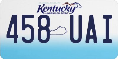 KY license plate 458UAI