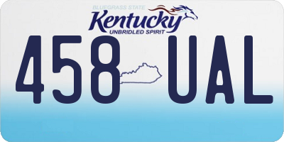 KY license plate 458UAL