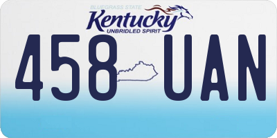 KY license plate 458UAN