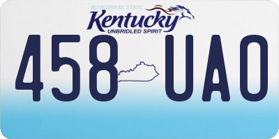 KY license plate 458UAO