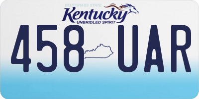 KY license plate 458UAR