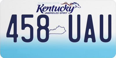 KY license plate 458UAU