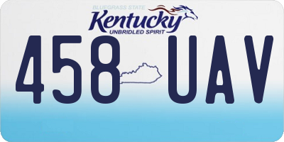 KY license plate 458UAV