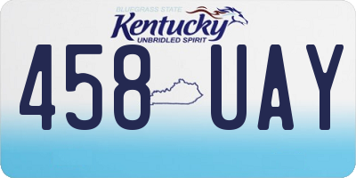 KY license plate 458UAY