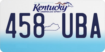 KY license plate 458UBA
