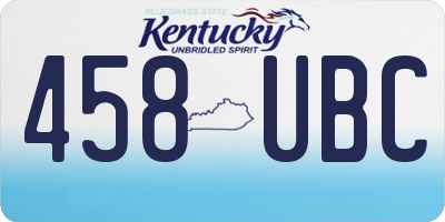 KY license plate 458UBC