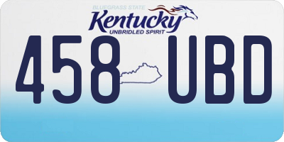 KY license plate 458UBD