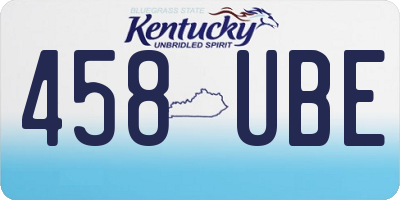 KY license plate 458UBE