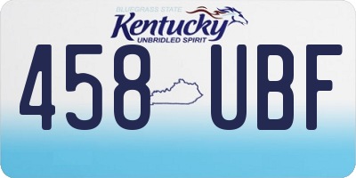 KY license plate 458UBF