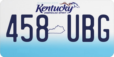 KY license plate 458UBG