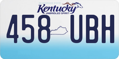KY license plate 458UBH