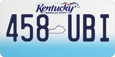 KY license plate 458UBI