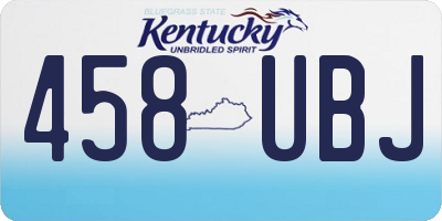 KY license plate 458UBJ