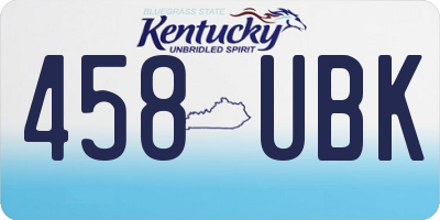 KY license plate 458UBK