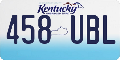 KY license plate 458UBL
