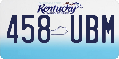 KY license plate 458UBM