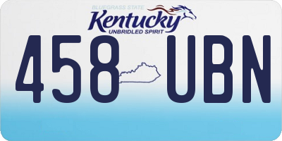 KY license plate 458UBN