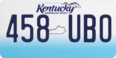 KY license plate 458UBO