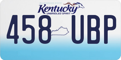 KY license plate 458UBP