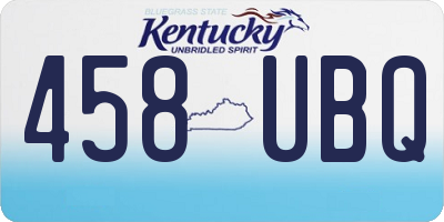 KY license plate 458UBQ