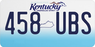 KY license plate 458UBS