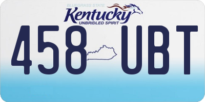 KY license plate 458UBT