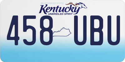 KY license plate 458UBU