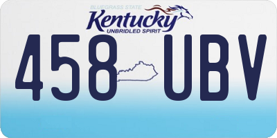 KY license plate 458UBV