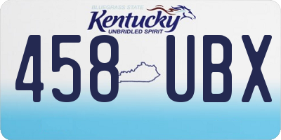 KY license plate 458UBX