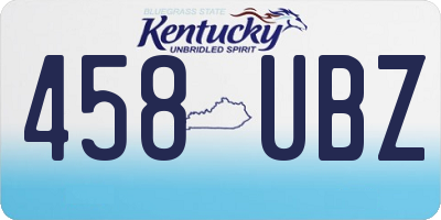 KY license plate 458UBZ