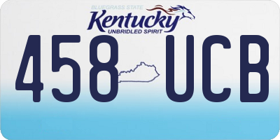 KY license plate 458UCB
