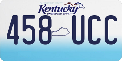KY license plate 458UCC