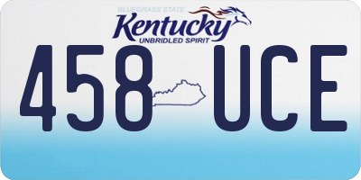 KY license plate 458UCE