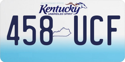 KY license plate 458UCF