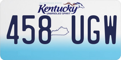 KY license plate 458UGW