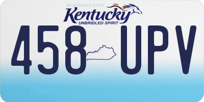 KY license plate 458UPV