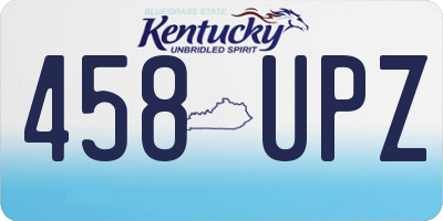 KY license plate 458UPZ
