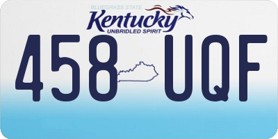 KY license plate 458UQF