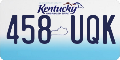 KY license plate 458UQK
