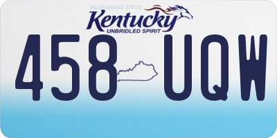 KY license plate 458UQW