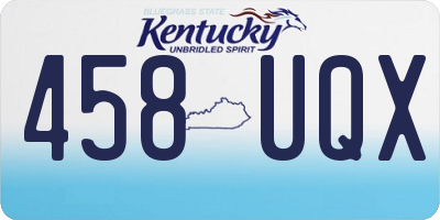 KY license plate 458UQX