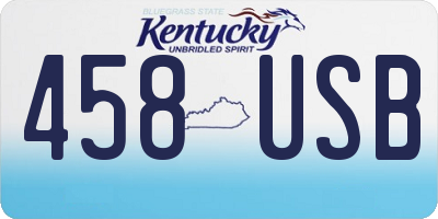 KY license plate 458USB
