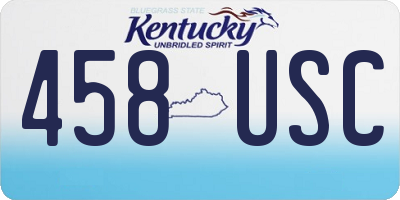 KY license plate 458USC