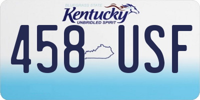 KY license plate 458USF