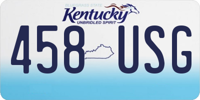 KY license plate 458USG