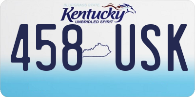 KY license plate 458USK